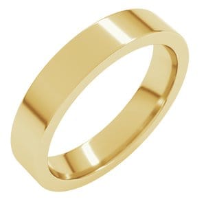 Rings 14K Yellow 4 mm Comfort-Fit Flat Band Size 5.5