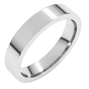 Rings Platinum 4 mm Comfort-Fit Flat Band Size 7.5
