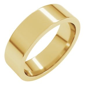 Rings 18K Yellow 6 mm Comfort-Fit Flat Band Size 10