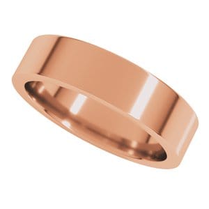 Rings 10K Rose 5 mm Comfort-Fit Flat Band Size 9.5