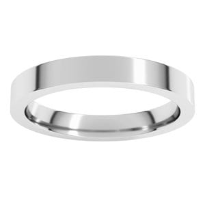 Rings Platinum 3 mm Comfort-Fit Flat Band Size 6
