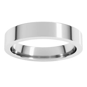 Rings Platinum 4 mm Comfort-Fit Flat Band Size 8