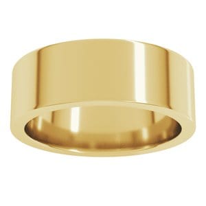Rings 14K Yellow 7 mm Comfort-Fit Flat Band Size 6.5