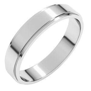 Rings Sterling Silver 4 mm Stepped-Edge Flat Band Size 7