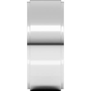 Rings Sterling Silver 8 mm Stepped-Edge Flat Band Size 7