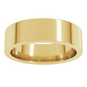 Rings 18K Yellow 6 mm Comfort-Fit Flat Band Size 10