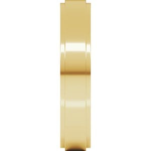 Rings 14K Yellow 4 mm Stepped-Edge Flat Band Size 9
