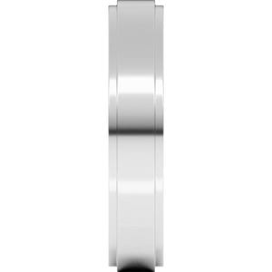 Rings Sterling Silver 4 mm Stepped-Edge Flat Band Size 7