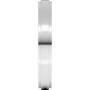 Rings Sterling Silver 3 mm Stepped-Edge Flat Band Size 11