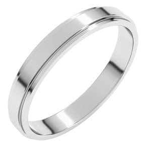 Rings Sterling Silver 3 mm Stepped-Edge Flat Band Size 11