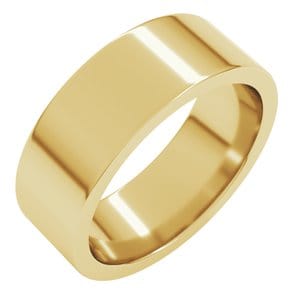 Rings 14K Yellow 7 mm Comfort-Fit Flat Band Size 8