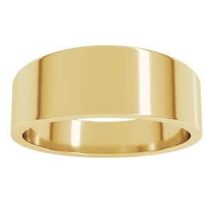 Rings 18K Yellow 7 mm Tapered Flat Band Size 9.5