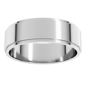 Rings Sterling Silver 6 mm Stepped-Edge Flat Band Size 9
