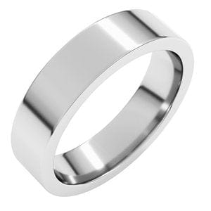 Rings 14K White 5 mm Comfort-Fit Flat Band Size 8.5