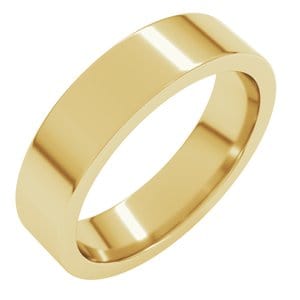 Rings 18K Yellow 5 mm Comfort-Fit Flat Band Size 11.5