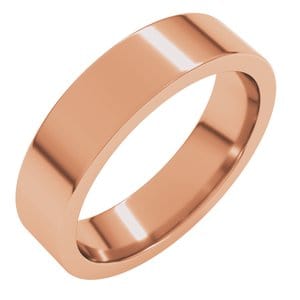 Rings 10K Rose 5 mm Comfort-Fit Flat Band Size 9.5