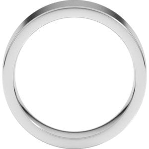 Rings 14K White 7 mm Comfort-Fit Flat Band Size 9