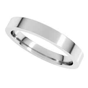 Rings Platinum 3 mm Comfort-Fit Flat Band Size 6