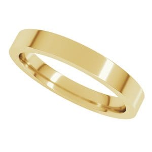 Rings 14K Yellow 3 mm Comfort-Fit Flat Band Size 10