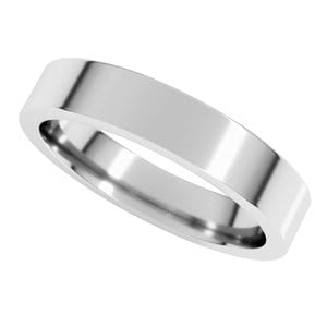 Rings Platinum 4 mm Comfort-Fit Flat Band Size 8