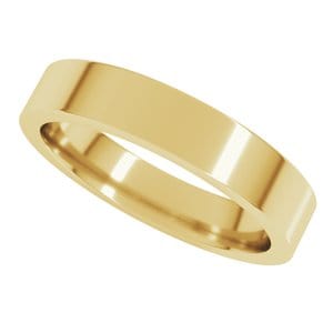 Rings 14K Yellow 4 mm Comfort-Fit Flat Band Size 9.5