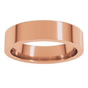 Rings 10K Rose 5 mm Comfort-Fit Flat Band Size 9.5