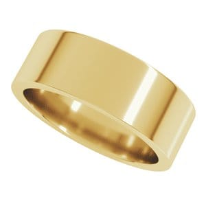 14K Yellow 7 mm Comfort-Fit Flat Band Size 8 - Christopher Fine Diamonds