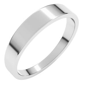 Rings Sterling Silver 4 mm Tapered Flat Band Size 6