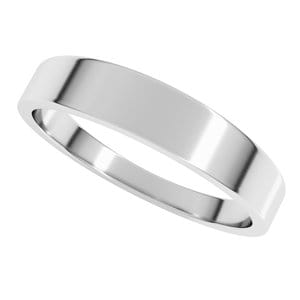 Rings Sterling Silver 4 mm Tapered Flat Band Size 6