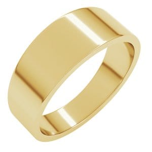 Rings 18K Yellow 7 mm Tapered Flat Band Size 9.5