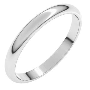 Rings Sterling Silver 2.5 mm Half Round Band Size 6.5