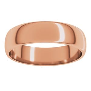 Rings 10K Rose 5 mm Lightweight Half Round Band Size 10