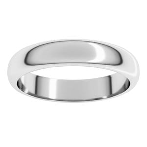 Rings 18K White 4 mm Half Round Band Size 5