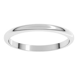Sterling Silver 2 mm Half Round Band Size 2.5