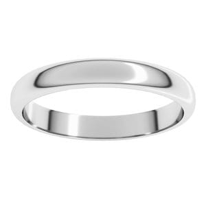 Rings Platinum 3 mm Half Round Band Size 7