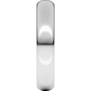 Rings 18K White 4 mm Half Round Band Size 5