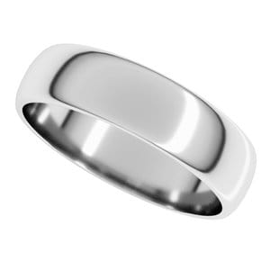Rings Sterling Silver 5 mm Lightweight Half Round Band Size 7.5
