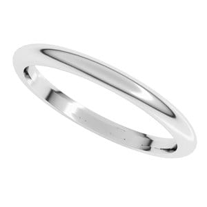 Rings 14K X1 White 2 mm Comfort-Fit Half Round Band Size 7
