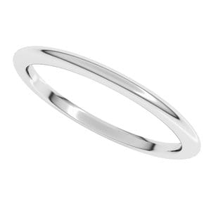 Rings 14K White 1.5 mm Comfort-Fit Half Round Band Size 5.5