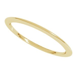 Rings 14K Yellow 1 mm Comfort-Fit Half Round Band Size 6