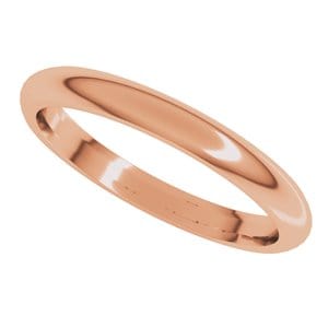 Rings 14K Rose 2.5 mm Comfort-Fit Half Round Band Size 5.5