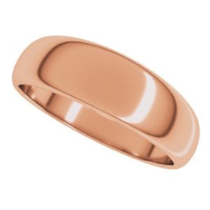Rings 10K Rose 6 mm Tapered Half Round Band Size 10