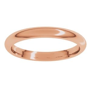 Rings 14K Rose 2.5 mm Comfort-Fit Half Round Band Size 5.5