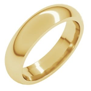 Rings 14K Yellow 4.5 mm Comfort-Fit Half Round Band Size 9