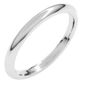 Rings 14K X1 White 2 mm Comfort-Fit Half Round Band Size 7