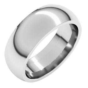 Rings Nickel Plated Sterling Silver 7 mm Comfort-Fit Half Round Band Size 7
