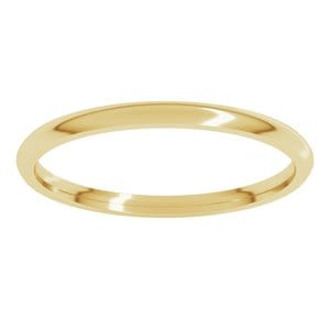 Rings 14K Yellow 1.5 mm Lightweight Comfort-Fit Half Round Band Size 4