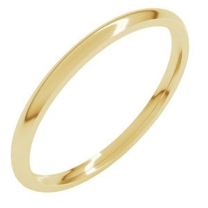 Rings 14K Yellow 1.5 mm Lightweight Comfort-Fit Half Round Band Size 4