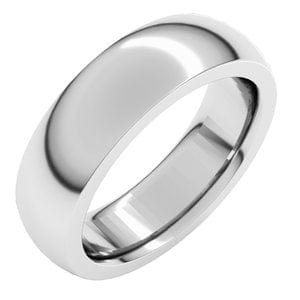 Sterling Silver 6 mm Heavyweight Comfort-Fit Half Round Band Size 10