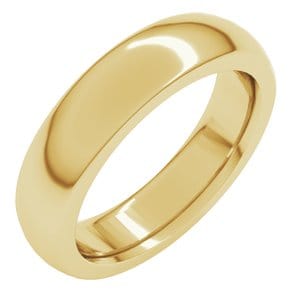 Rings 18K Yellow 5 mm Heavyweight Comfort-Fit Half Round Band Size 8.5